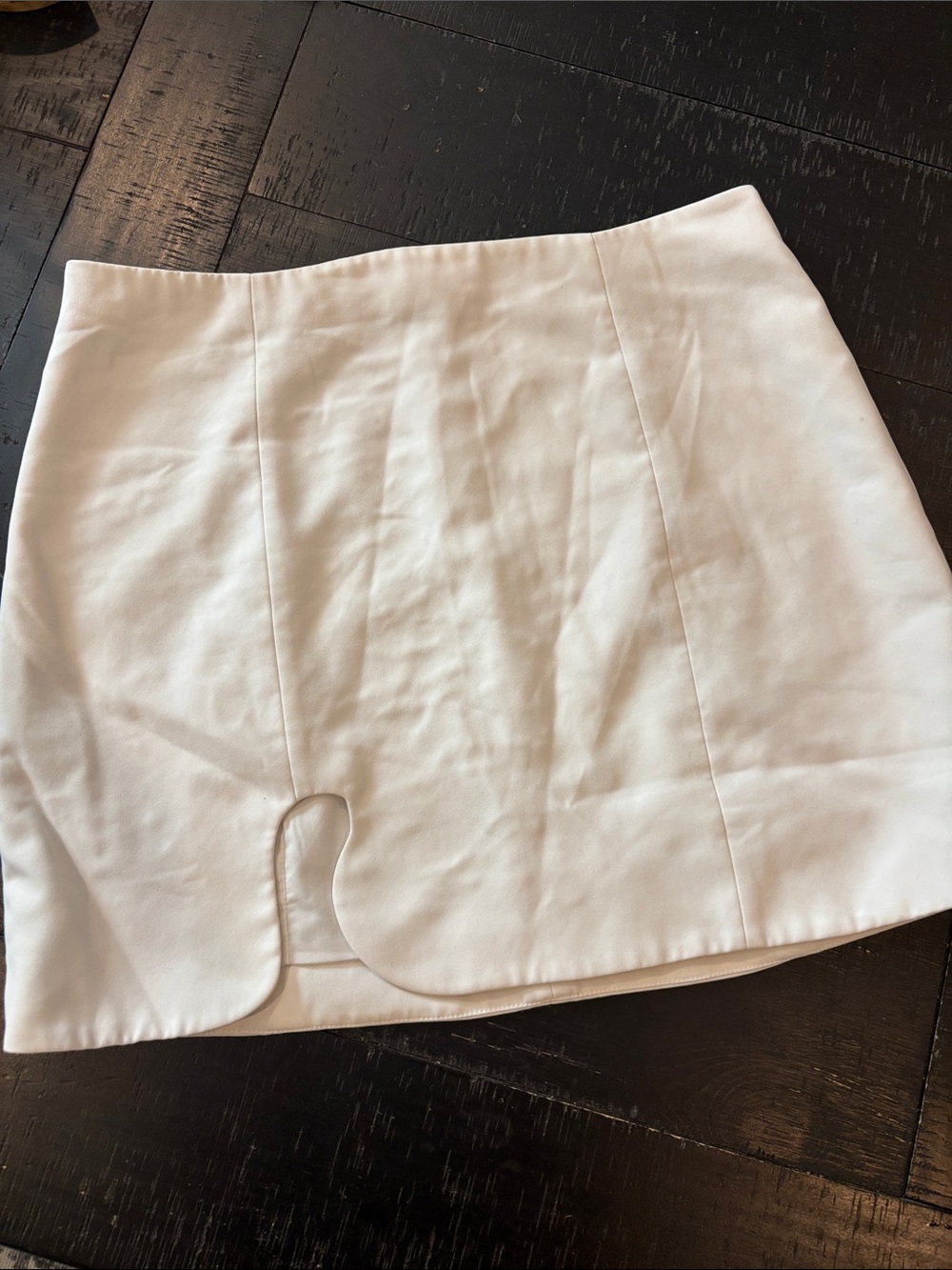 Amanda Uprichard White Women's Mini Skirt with Curved Hem Large
